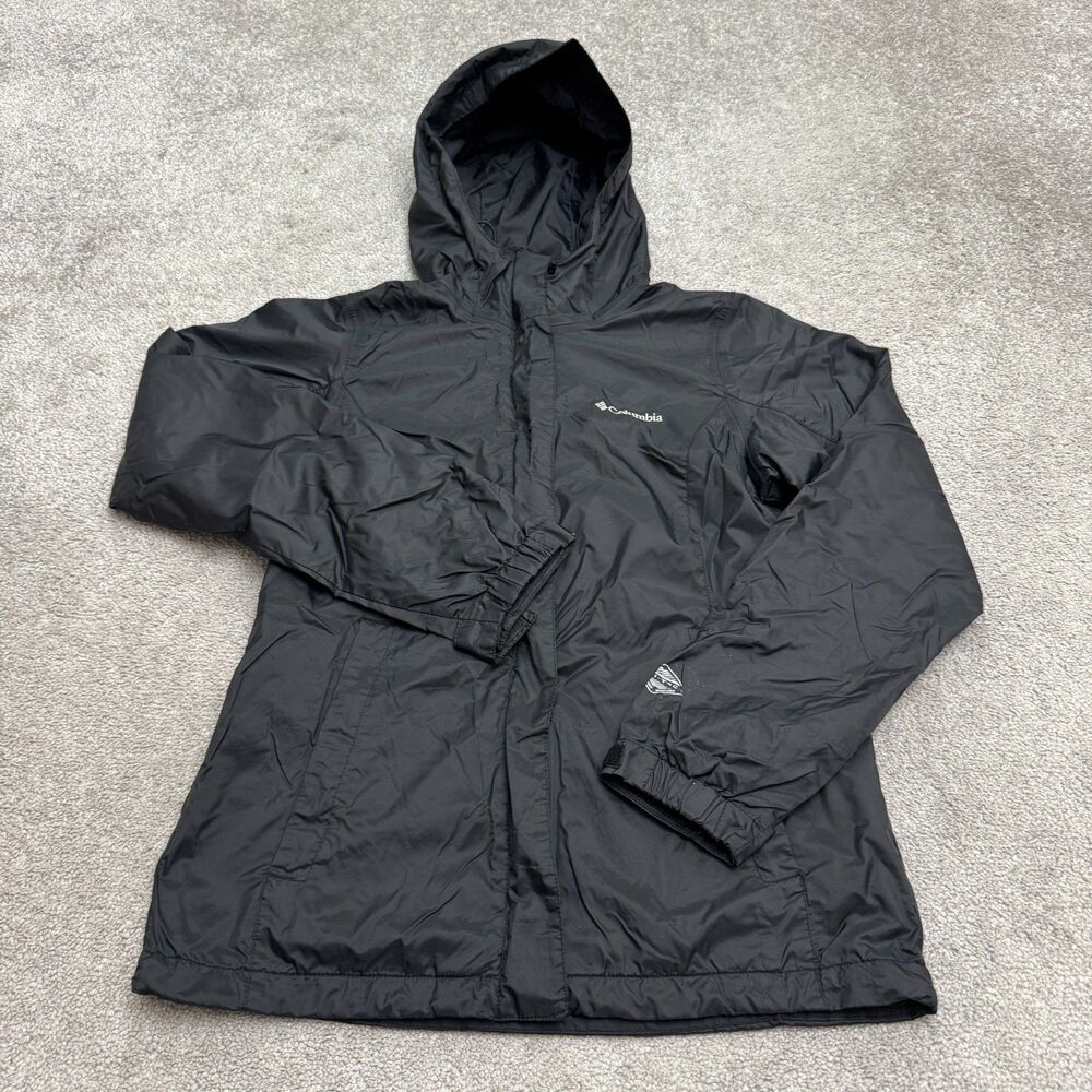 Columbia Omni-Tech Arcadia II Packable Rain Jacket Womens Small Black Hooded